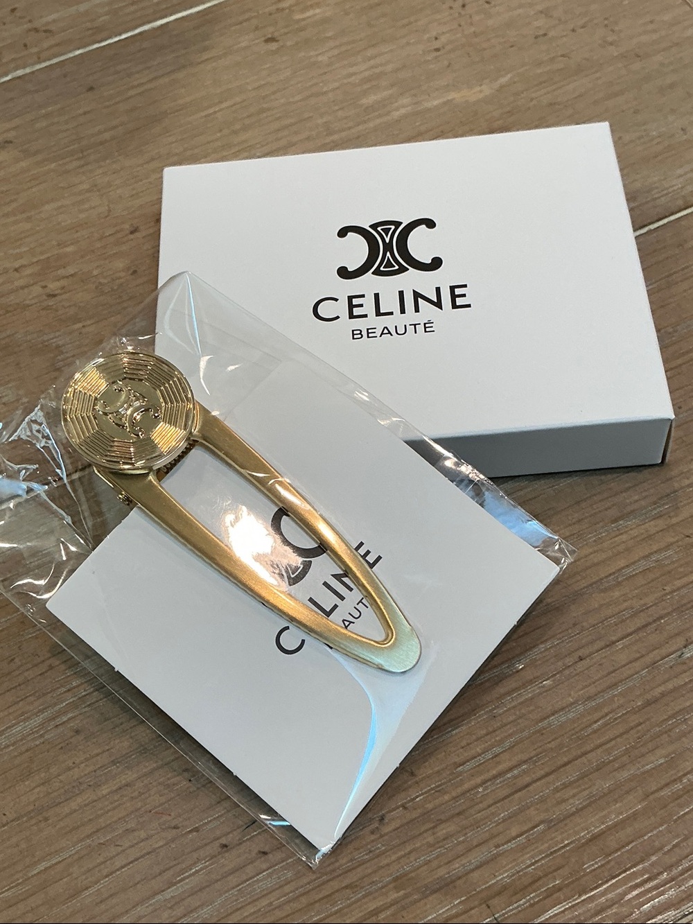 Celine Gold Logo Hair Clip